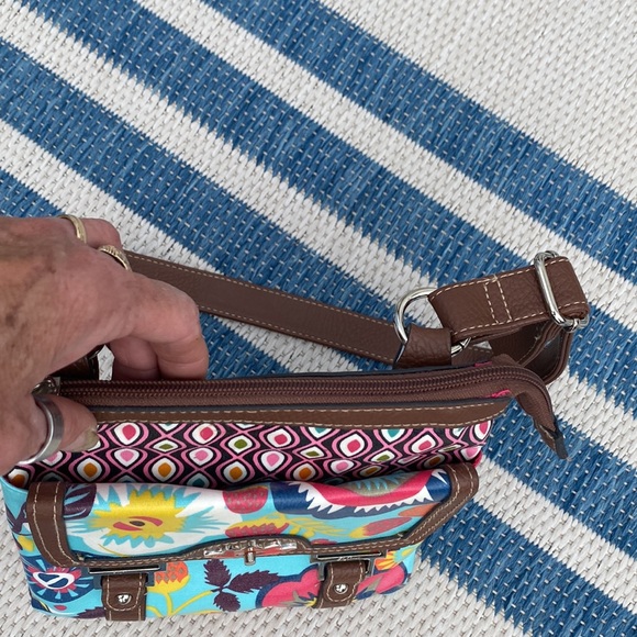Lily Bloom Brightly Patterned, coated “thermoplastic“ Crossbody and More Bag! - Picture 8 of 11